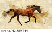 Horse form, abstract  Generative AI. Стоковое AI-изображение, AI-художник Анна Кривицкая / Фотобанк Лори