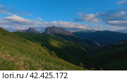 Breathtaking view of the Chertovy Vorota or Acheshboki mountains. Republic of Adygea, Russia. The image shows the untouched beauty of nature with a panoramic view of mountains, forest and greenery. Стоковое фото, фотограф Воловодов Владимир / Фотобанк Лори