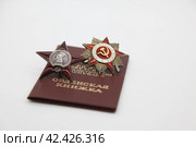 Ордена СССР: Орден Красной Звезды и Орден Отечественной Войны. Стоковое фото, фотограф Ерохин Дмитрий Викторович / Фотобанк Лори