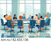 Corporate Meeting in Session. Стоковое AI-изображение, AI-художник Кирилл Черезов / Фотобанк Лори