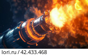 Rocket Launch Thruster Ignition. Стоковое AI-изображение, AI-художник Кирилл Черезов / Фотобанк Лори