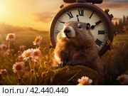 Groundhog animal house. Generate Ai. Стоковое AI-изображение, AI-художник Иван Рябоконь / Фотобанк Лори