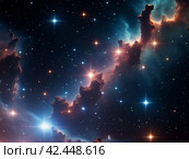 Звёзды и туманности космоса | Stars and nebulae of space. Стоковое AI-изображение, AI-художник Данил Рыбаков / Фотобанк Лори