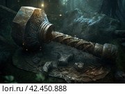 Ancient fantasy hammer. Generate Ai. Стоковое AI-изображение, AI-художник Иван Рябоконь / Фотобанк Лори