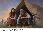 Abraham sara bible tent. Generate Ai. Стоковое AI-изображение, AI-художник Иван Рябоконь / Фотобанк Лори