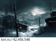 Blackout frozen city landscape. Generate Ai. Стоковое AI-изображение, AI-художник Иван Рябоконь / Фотобанк Лори