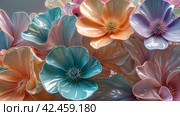 Beautiful textured floral background. Стоковое AI-изображение, AI-художник Виктория Кольцова / Фотобанк Лори