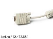 DVI wire isolated on white background. Стоковое фото, фотограф Сергей Толмачёв / Фотобанк Лори