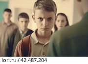 Bullying school students. Generate ai. Стоковое AI-изображение, AI-художник Иван Рябоконь / Фотобанк Лори