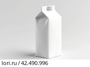 Blank milk package box. Generate Ai. Стоковое AI-изображение, AI-художник Иван Рябоконь / Фотобанк Лори