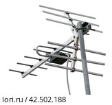 Телевизионная антенна на белом фоне. TV antenna isolated on white. Стоковое фото, фотограф Татьяна Д / Фотобанк Лори