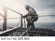 Construction engineer worker. Generate ai. Стоковое AI-изображение, AI-художник Иван Рябоконь / Фотобанк Лори