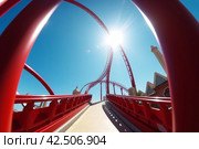 Roller coaster arch summer. Generate Ai. Стоковое AI-изображение, AI-художник Иван Рябоконь / Фотобанк Лори