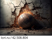 Wall wrecking ball. Generate ai. Стоковое AI-изображение, AI-художник Иван Рябоконь / Фотобанк Лори