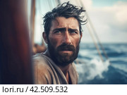 Sailor survival marine adventure expedition. Generate ai. Стоковое AI-изображение, AI-художник Иван Рябоконь / Фотобанк Лори