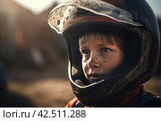 Little boy riding bike. Generate ai. Стоковое AI-изображение, AI-художник Иван Рябоконь / Фотобанк Лори