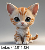 3D котенок. Стоковое AI-изображение, AI-художник Антон Потемкин / Фотобанк Лори