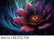 Floral spiral galaxy abstract twirl magic. Generate Ai. Стоковое AI-изображение, AI-художник Иван Рябоконь / Фотобанк Лори