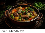 Robust Beef stew vegetables sauce. Generate Ai. Стоковое AI-изображение, AI-художник Иван Рябоконь / Фотобанк Лори