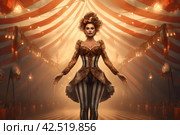 Enchanting Circus tent arena performer woman. Generate Ai. Стоковое AI-изображение, AI-художник Иван Рябоконь / Фотобанк Лори