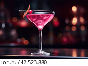 Bold Cosmopolitan cocktail. Generate Ai. Стоковое AI-изображение, AI-художник Иван Рябоконь / Фотобанк Лори
