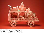 Inconvenient Shop cart paper cut. Generate Ai. Стоковое AI-изображение, AI-художник Иван Рябоконь / Фотобанк Лори
