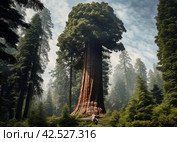 Ancient Giant sequoia tree. Generate Ai. Стоковое AI-изображение, AI-художник Иван Рябоконь / Фотобанк Лори