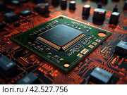 Multilayered Circuit board. Generate Ai. Стоковое AI-изображение, AI-художник Иван Рябоконь / Фотобанк Лори