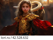 Resilient Bullfighter child bull. Generate Ai. Стоковое AI-изображение, AI-художник Иван Рябоконь / Фотобанк Лори
