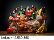 Plentiful Grocery full bag. Generate Ai. Стоковое AI-изображение, AI-художник Иван Рябоконь / Фотобанк Лори