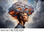Male brain abilities research. Generate ai. Стоковое AI-изображение, AI-художник Иван Рябоконь / Фотобанк Лори