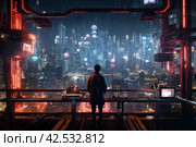 Asian man cyberpank. Generate Ai. Стоковое AI-изображение, AI-художник Иван Рябоконь / Фотобанк Лори