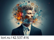 Insightful Male brain abilities research. Generate ai. Стоковое AI-изображение, AI-художник Иван Рябоконь / Фотобанк Лори