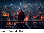 Rebellious Asian man cyberpank. Generate Ai. Стоковое AI-изображение, AI-художник Иван Рябоконь / Фотобанк Лори
