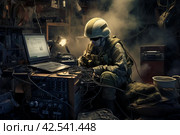 Precise Military team defuses computer technology. Generate ai. Стоковое AI-изображение, AI-художник Иван Рябоконь / Фотобанк Лори