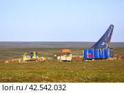 Бурение геологоразведочных скважин на месторождении Колмозеро. Мурманская область (2023 год). Редакционное фото, фотограф Анна Зеленская / Фотобанк Лори