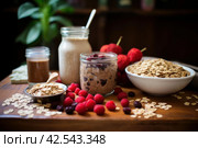 Granular Oatmeal bar. Generate Ai. Стоковое AI-изображение, AI-художник Иван Рябоконь / Фотобанк Лори