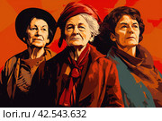 Old radical feminists. Generate Ai. Стоковое AI-изображение, AI-художник Иван Рябоконь / Фотобанк Лори