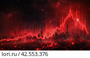 Red and Black Background With Bar Chart. Стоковое AI-изображение, AI-художник Юлия Гапеенко / Фотобанк Лори