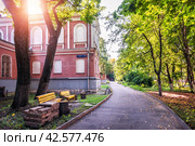 Загородный дворец Елизаветы Петровны, Елизаветинский дворец, Покровское-Рубцово, улица Гастелло, Москва (2023 год). Стоковое фото, фотограф Baturina Yuliya / Фотобанк Лори