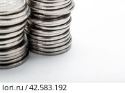 piles of Russian ruble coins close up macro. Стоковое фото, фотограф Александр Калугин / Фотобанк Лори