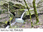 Водопад на ручье Коваленко, Адыгея. Стоковое фото, фотограф Оглоблин Андрей Николаевич / Фотобанк Лори