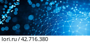Zero trust. Abstract concepts of cybersecurity and digital data protection technologies. Data background. Big data. Artificial intelligence concept. Background of polygons, dots and lines. 3D render. Стоковая иллюстрация, иллюстратор Alexander / Фотобанк Лори