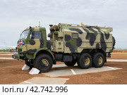 Военная техника.Командно-штабная машина Р-149 АКШ1 на шасси КАМАЗ в парке «Патриот». Средняя Ахтуба, Волгоградская область, Россия. (2022 год). Редакционное фото, фотограф Андрей Цыганков / Фотобанк Лори