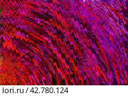 Red and purple wavy pulsating arcs radiating from a corner on a dark background. Imitation of watercolor or oil painting. Abstract background. Illustration. Стоковая иллюстрация, иллюстратор Бузмакова Светлана / Фотобанк Лори
