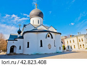 Покровский собор (Собор Покрова Пресвятой Богородицы). Марфо-Мариинская обитель милосердия. Весенний день. Москва. Россия (2024 год). Редакционное фото, фотограф E. O. / Фотобанк Лори