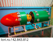 Головная чать торпеды с макетом ядерного заряда, музей фортификационных сооружений, город Балаклава, Крым (2023 год). Редакционное фото, фотограф Вячеслав Палес / Фотобанк Лори
