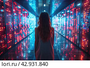 Cyber security IT engineer working on protecting network against cyberattack from hackers on internet. Secure access for online privacy and personal data protection. Hands typing on keyboard and PCB. Стоковое AI-изображение, AI-художник Ирина Михайличенко / Фотобанк Лори