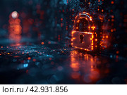 Cybersecurity and information or network protection. Future cyber technology web services for business and internet project. Стоковое AI-изображение, AI-художник Ирина Михайличенко / Фотобанк Лори