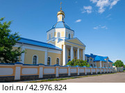 Старинная церковь Казанской иконы Божией Матери солнечным июньским днем. Борисоглебск. Воронежская область (2023 год). Стоковое фото, фотограф Виктор Карасев / Фотобанк Лори